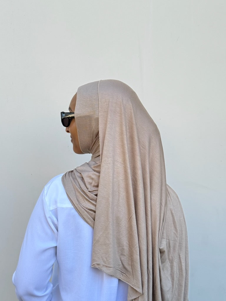 Luxury Jersey Hijab - Mushroom Beige