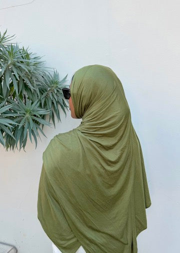 Luxury Jersey Hijab - Sagewood Green