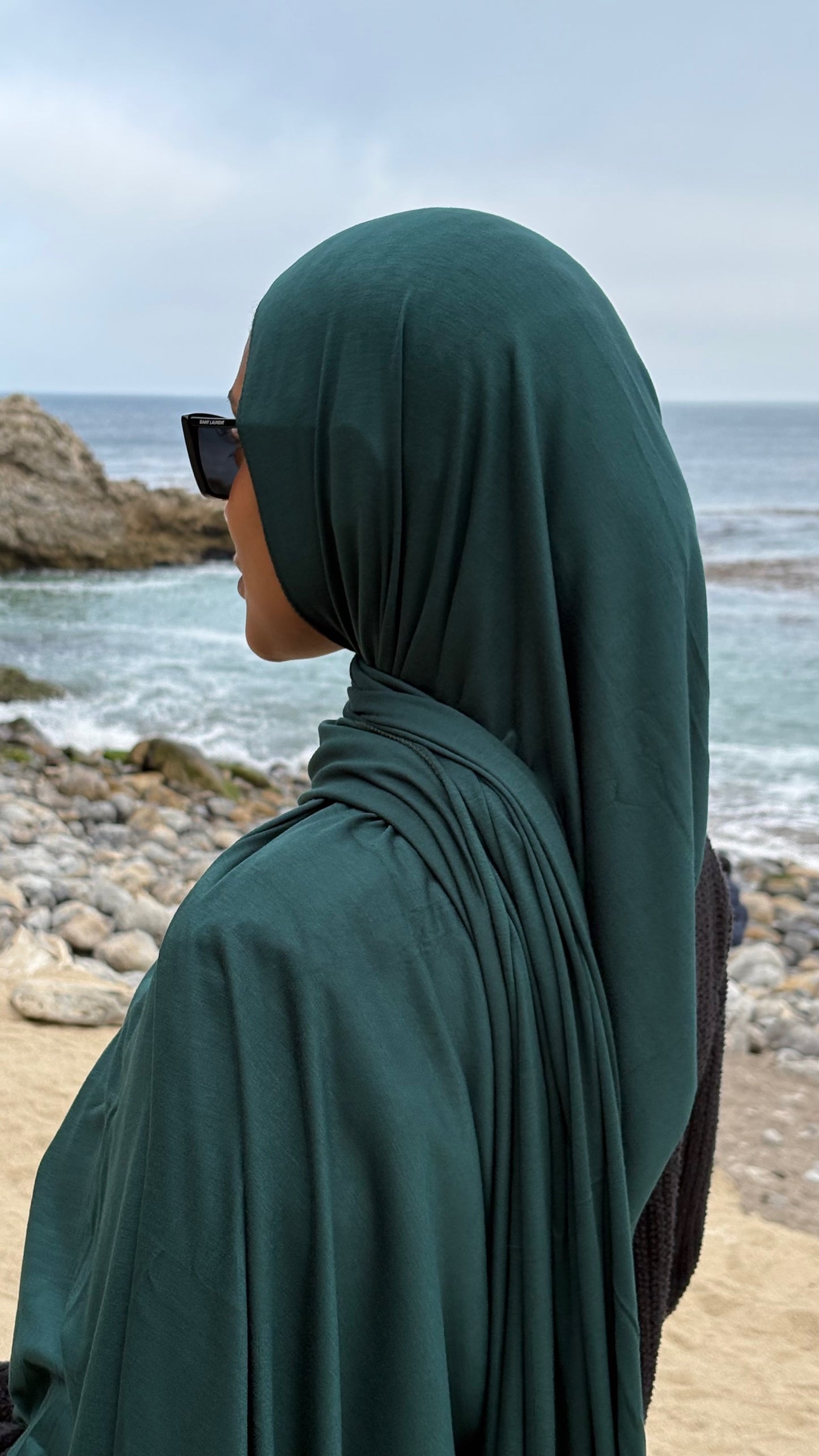 Luxury Jersey Hijab - Emerald Tide