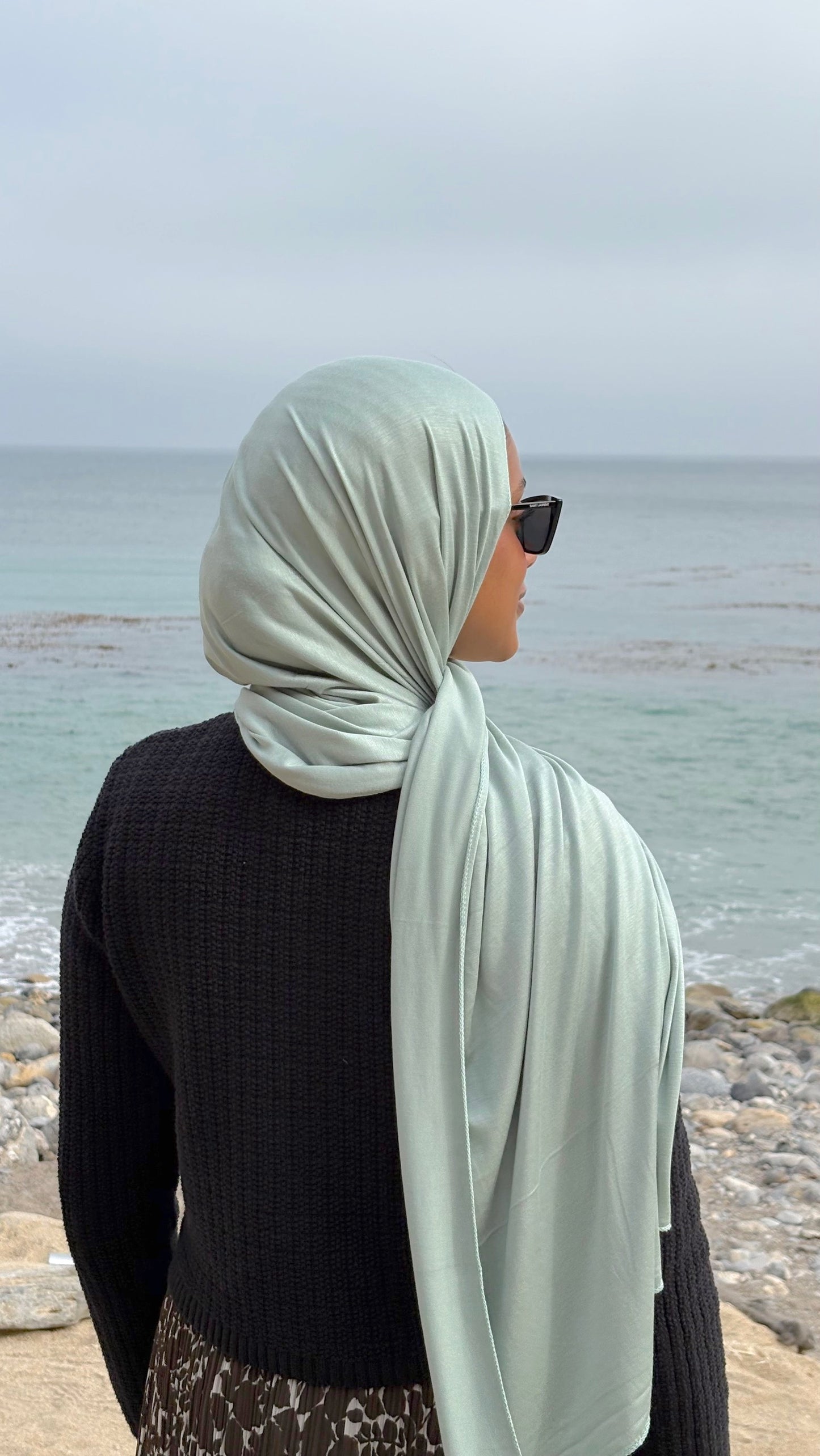 Luxury Jersey Hijab - Seafoam Mist