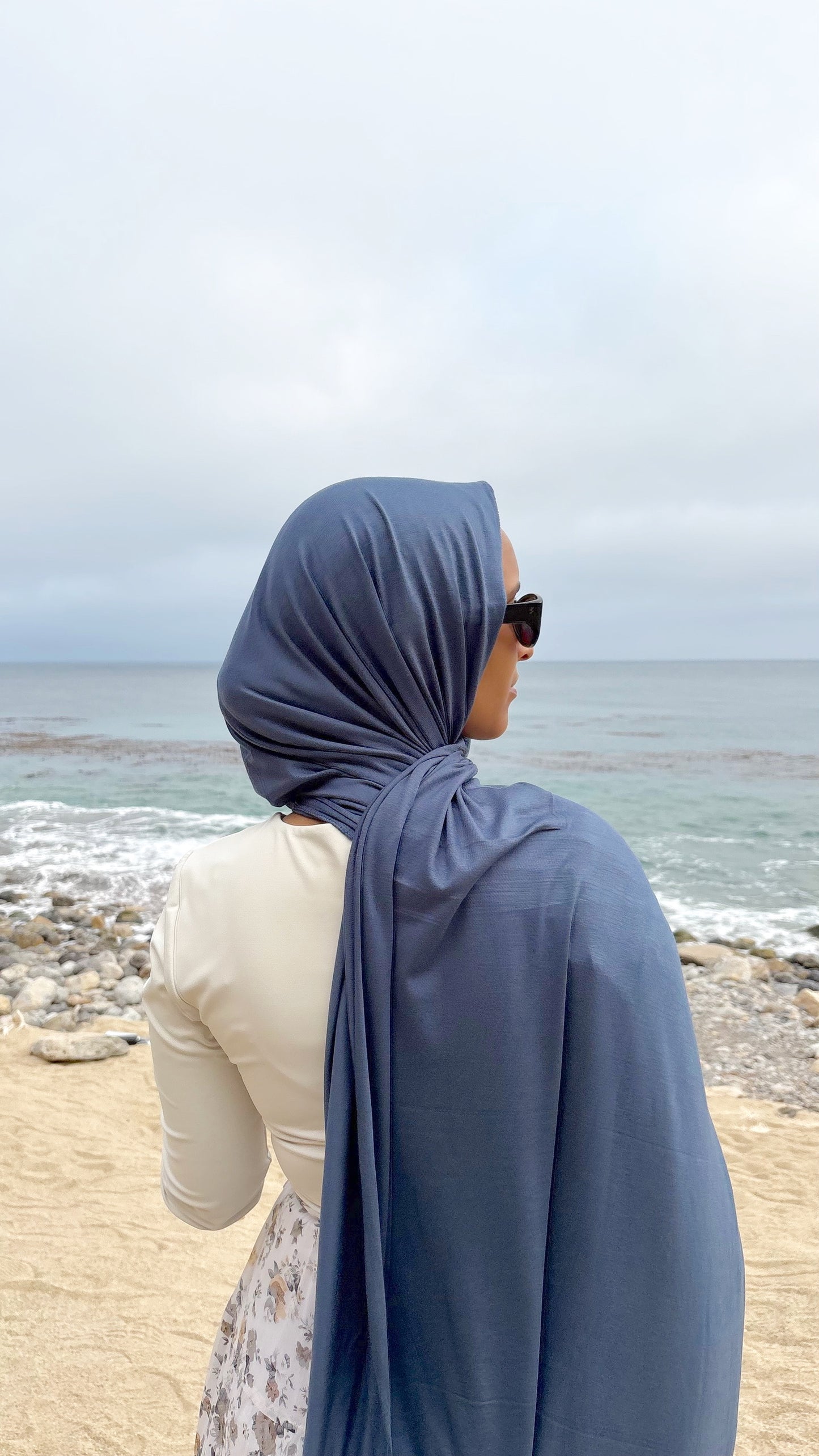 Luxury Jersey Hijab - Blue Mist