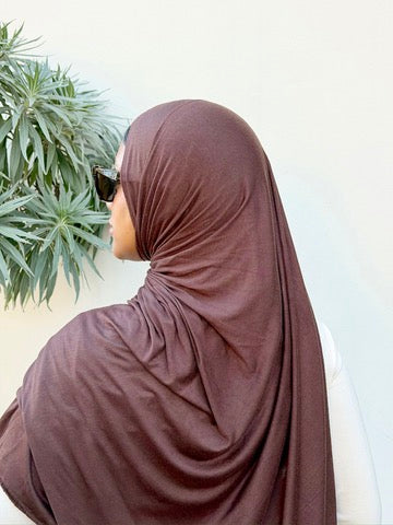 Luxury Jersey Hijab - Espresso Brown