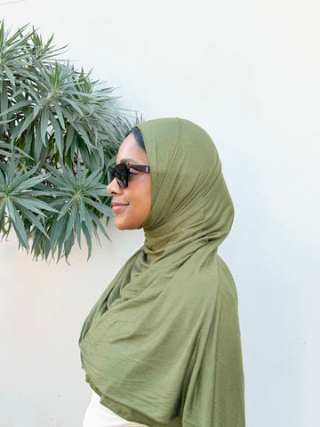 Luxury Jersey Hijab - Sagewood Green