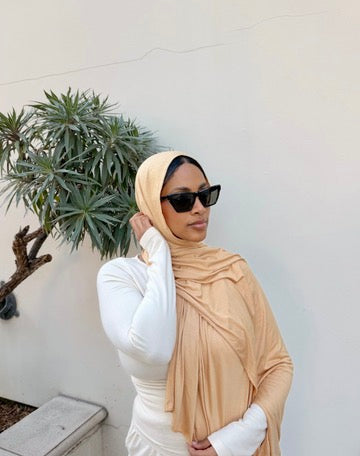 Luxury Jersey Hijab - Champagne Nude