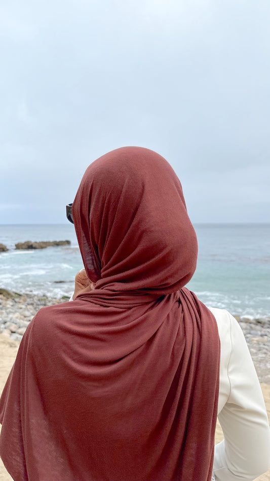 Luxury Jersey Hijab - Sandy Copper