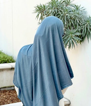 Luxury Jersey Hijab - Smoky Blue