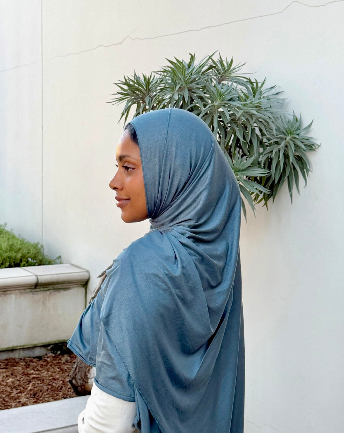 Luxury Jersey Hijab - Smoky Blue