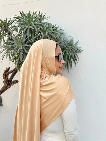 Luxury Jersey Hijab - Champagne Nude