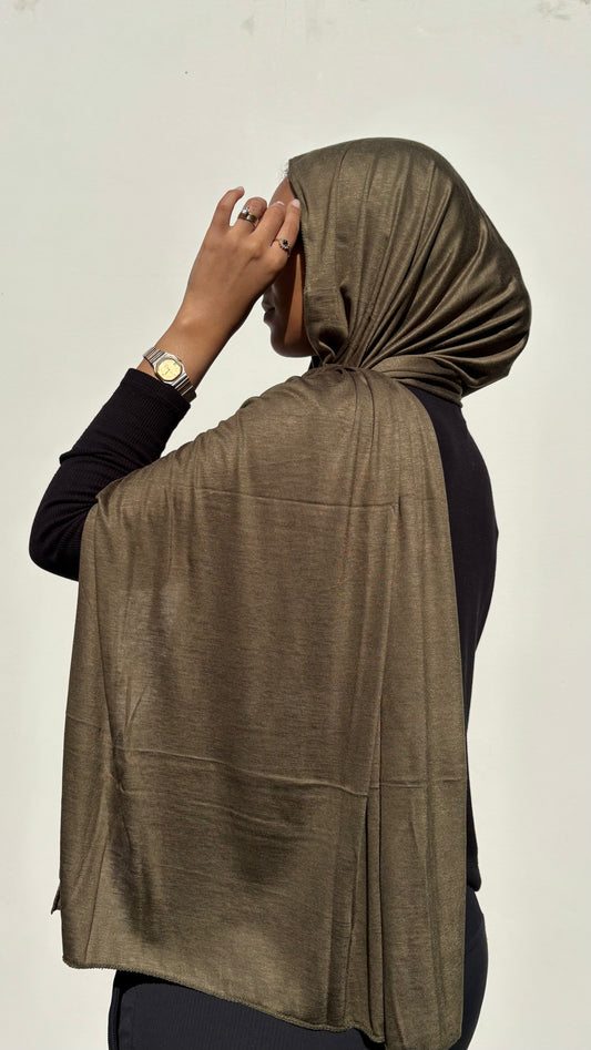 Luxury Jersey Hijab - Olive Green