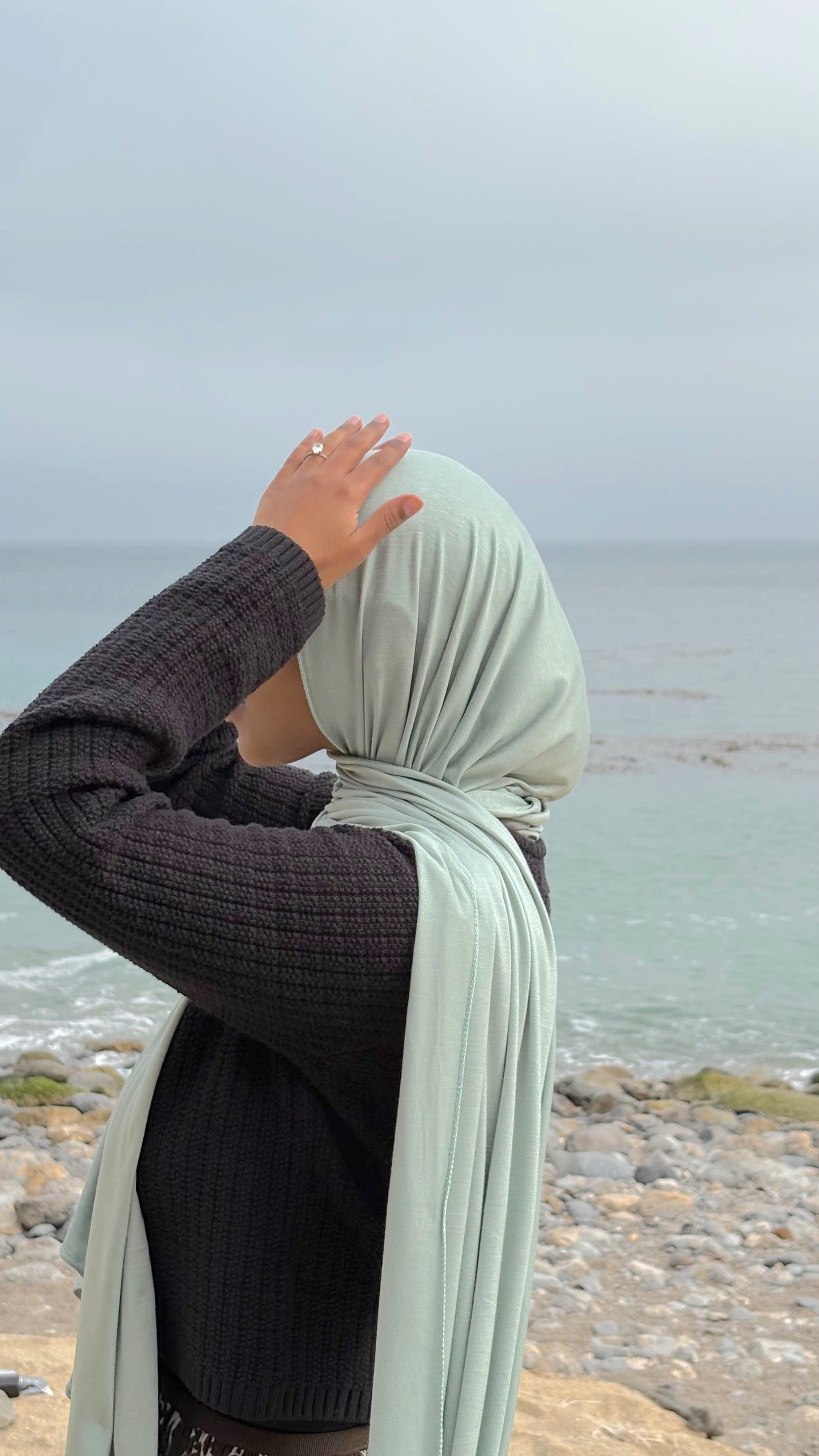 Luxury Jersey Hijab - Seafoam Mist