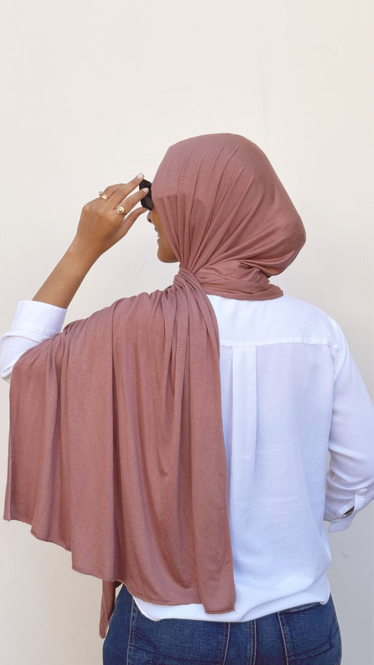 Luxury Jersey Hijab - Dusty Rose