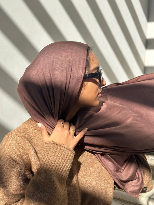 Luxury Jersey Hijab - Mocha Brown